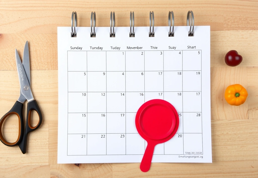 Ein Kalender mit einem Marker auf einem Datum, um eine Richtlinienänderung anzuzeigen.